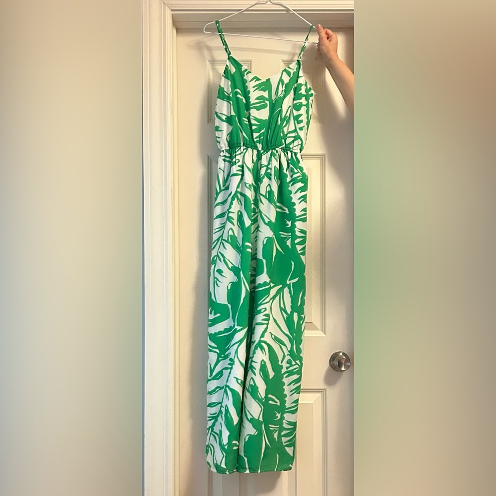 Lilly Pulitzer X Target Collaborate Jumpsuit, XS, Green and White pattern